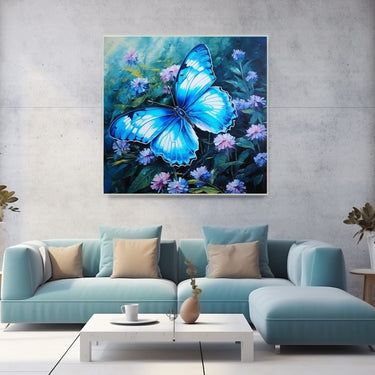 Blue Butterfly Acrylic Painting